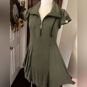 Kensie Olive Green Mini Dress with Zipper